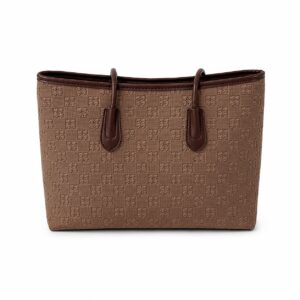 Vintage embossed plaid tote bag