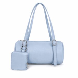 Solid color cylindrical underarm bag